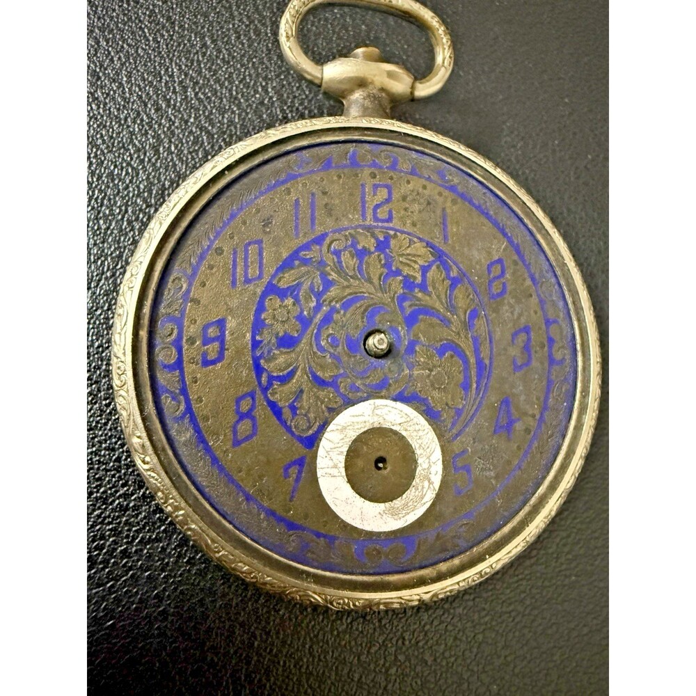 Antique Scepter Open Face Pocket Watch 14k GF Pinstriped USA *Missing Hands 15J